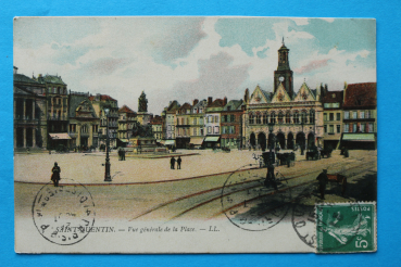 Ansichtskarte AK Saint Quentin 1913 Vue generale de la Place Stadtplatz Frankreich France 02 Aisne